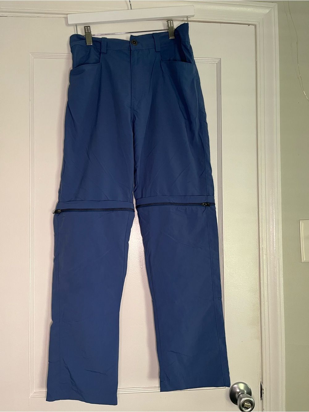 Men's Size Small Blue Convertible Zip-Off Travel Pants Inseam 30”
